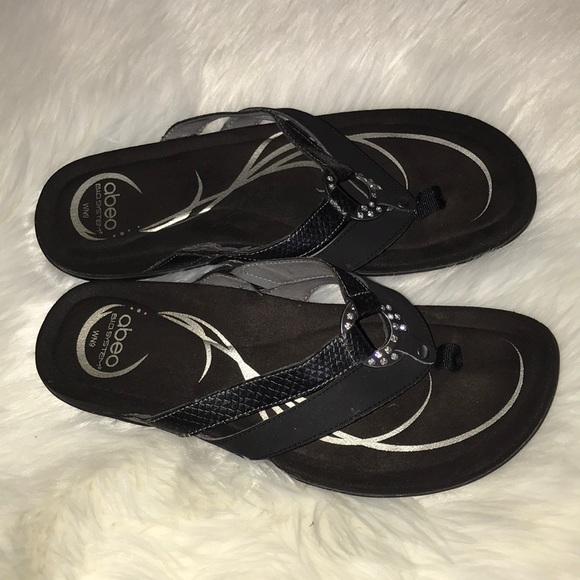 Abeo | Shoes | Black Abeo Black Snake Brenda Sandals Womens 9 Bio Ststem  Orthopedic Flipflops | Poshmark